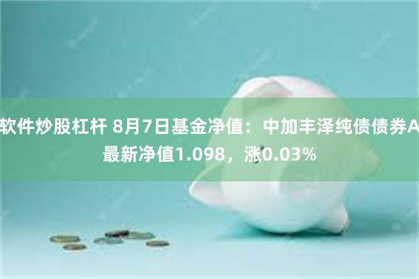 软件炒股杠杆 8月7日基金净值：中加丰泽纯债债券A最新净值1.098，涨0.03%