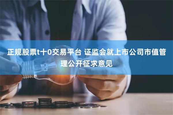 正规股票t十0交易平台 证监会就上市公司市值管理公开征求意见